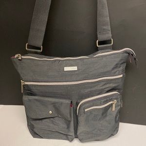 BAGGALLINI Sydney Bag Grey Nylon Crossbody Purse